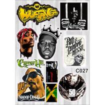 KIT 02 - (02) - 02 Cartela De Adesivos - C027 - Carro - Moto - Caminhão - Bike - Stickers - Rap - D