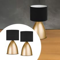 Kit 02 Abajur luminária de Mesa Clássico Bojudo Cor Dourado Alumínio Com Cúpula Iluminação e Decoração Casa, Sala, Quarto escritório Kit 02 Abajur luminária de Mesa Clássico Bojudo Cor Dourado Alumínio Com Cúpula Iluminação e Decoração Casa, Sala, Quarto escritório