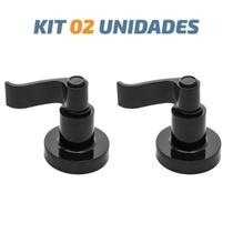 Kit 02 Acabamento C70 Curvo Preto Registro Pressão Deca