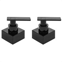 Kit 02 Acabamento C73 Preto Registro Gaveta Deca