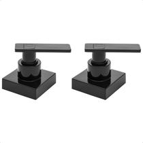 Kit 02 Acabamento C73 Preto Registro Pressão Deca