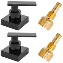Kit 02 Acabamento C73 Preto Registro Pressão Docol