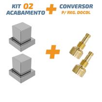 Kit 02 Acabamento Cromado Quadrado Registro Pressão Docol Kit 02 Acabamento Cromado Quadrado Registro Pressão Docol