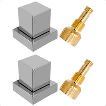 Kit 02 Acabamento Cromado Quadrado Registro Pressão Fabrimar