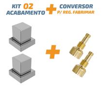 Kit 02 Acabamento Cromado Quadrado Registro Pressão Fabrimar