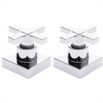 Kit 02 Acabamento Cruzeta Cruz Cromado Registro Pressão 1/2 3/4 e 1 Padrão Deca