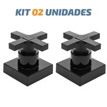 Kit 02 Acabamento Cruzeta Preto Registro Pressão Deca