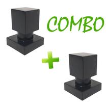 Kit 02 Acabamento Quadrado ABS Para Registro 1/2, 3/4 Padrão Deca Preto