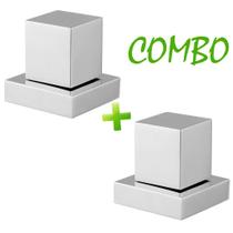 Kit 02 Acabamento Quadrado Metal Para Registro 1/2 3/4 Padrão Deca Cromado