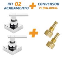 Kit 02 Acabamento Registro C73 Abs 1/2' Ou 3/4 P/ Reg Docol