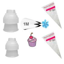 Kit 02 Adaptadores 01 Bico 1m Wilton + 02 Sacos Kit 02 Adaptadores 01 Bico 1m Wilton + 02 Sacos