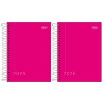 Kit 02 Agenda 2026 Espiral Diária Pepper Executiva Preta/Rosa Capa Dura 11,7 x 16,4cm Tilibra Kit 02 Agenda 2026 Espiral Diária Pepper Executiva Preta/Rosa Capa Dura 11,7 x 16,4cm Tilibra