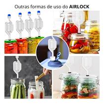 Kit 02 Airlock Válvula Tipo S com Anel Vedante Air Lock Para Fermentação Cerveja Kombucha Vinho - Amantes da Breja