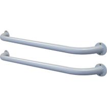 Kit 02 Alças Barras de Apoio para Banheiro Auxilio Idoso Deficiente em Aço Mali 60cm - Branca