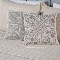 Kit 02 Almofada Cheia Decorativa Sofa Sala Quarto Grécia Jacquard Dupla Face 45x45 Peças Com Refil