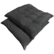 Kit 02 Almofadas Assento Futon Flat Para Cadeira 40X40 Cinza