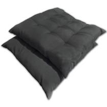 Kit 02 Almofadas Assento Futon Flat para cadeira 40x40 Cinza Escuro Cód. 2475