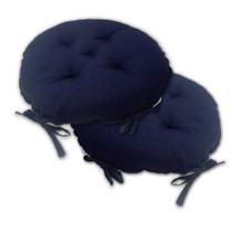 Kit 02 Almofadas Futon Redondo Assento para Cadeira 40x40 Azul Cód. 2530