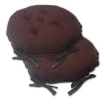 Kit 02 Almofadas Futon Redondo Assento Para Cadeira 40X40 Ma