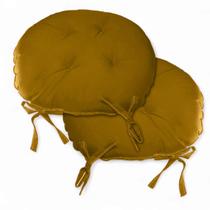 Kit 02 Almofadas Futon Redondo Assento Para Cadeira 40X40 Mo