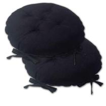 Kit 02 Almofadas Futon Redondo Assento Para Cadeira 40X40 Pr