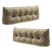 Kit 02 Almofadas Para Cabeceira Encosto Apoio Lombar Spot 160cm com Porta Celular Veludo - Abmaza
