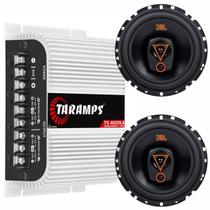 Kit 02 Alto Falantes Triaxiais JBL 6 pol 6TRMS80 80W e Módulo Amplificador Taramps TS400x4 400W 2 Ohms Kit 02 Alto Falantes Triaxiais JBL 6 pol 6TRMS80 80W e Módulo Amplificador Taramps TS400x4 400W 2 Ohms