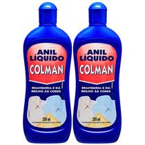 KIT 02 ANIL LIQUIDO COLMAN 200ml BRANQUEIA E DÁ BRILHO AS CORES KIT 02 ANIL LIQUIDO COLMAN 200ml BRANQUEIA E DÁ BRILHO AS CORES