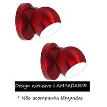 Kit 02 Arandela Bola Vermelho P/ Corredor Lavabo Banheiro - Lampadari