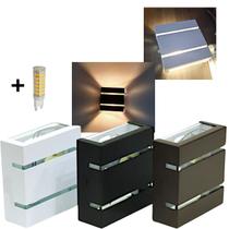 Kit 02 Arandela de Parede Slim Bivolt Dois Fachos Luz LED Externa e Interna Moderna