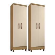 Kit 02 Armário Multiuso 2 Portas Cairo Carvalho Off White Clique Chique