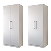 Kit 02 Armário Multiuso Grande 100% em MDF Rimo Branco