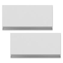 Kit 02 Armários Aéreo Geladeira Cozinha Andréia 60cm 01 Porta Branco - Abmaza