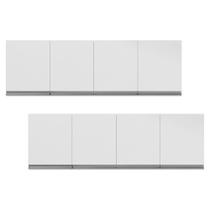 Kit 02 Armários de Cozinha Aéreo Andréia 160cm 4 Portas Branco - Abmaza