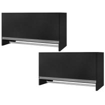 Kit 02 Armários Multiuso Aéreo Cabideiro Grécia L03 Preto - Lyam Decor Kit 02 Armários Multiuso Aéreo Cabideiro Grécia L03 Preto - Lyam Decor