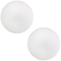 Kit 02 Assentos Redondo Banqueta Cadeira Estofados Poltronas H02 material sintético Branco 30 cm - Lyam Decor