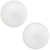 Kit 02 Assentos Redondo Banqueta Cadeira Estofados Poltronas H02 material sintético Branco 35 cm - Lyam Decor