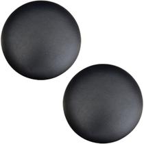 Kit 02 Assentos Redondo Banqueta Cadeira Estofados Poltronas H02 material sintético Preto 39 cm - Lyam Decor