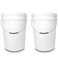 Kit 02 Baldes Plástico 22L Atóxico com Tampa Hermética Alça Metálica Armazenamento Alimentos Bebidas Kit 02 Baldes Plástico 22L Atóxico com Tampa Hermética Alça Metálica Armazenamento Alimentos Bebidas