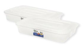 Kit 02 Bandejas Multiuso 10 Litros com Tampa Carnes Frios Aves Verduras Churrasco