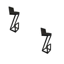 kit 02 banqueta Alta Z Base De Ferro Suede Preto - D'Classe Decor kit 02 banqueta Alta Z Base De Ferro Suede Preto - D'Classe Decor