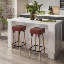 Kit 02 Banqueta Dubai Alta - Pés Palito Dreamy House