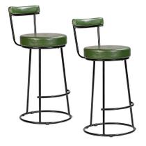 Kit 02 Banquetas Alta Para Cozinha Área Gourmet Miami material sintético Verde - Desk Design