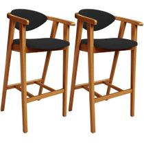 Kit 02 Banquetas Alta Para Cozinha Bancada Bar Sala De Jantar Fixa Cecília L02 Suede Preto Kit 02 Banquetas Alta Para Cozinha Bancada Bar Sala De Jantar Fixa Cecília L02 Suede Preto