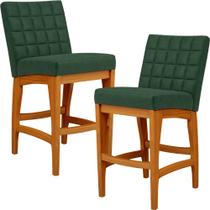 Kit 02 Banquetas Baixa Cozinha Bancada Bar Sala Jantar Fixa Mila L02 Facto Verde Musgo - Lyam Decor Kit 02 Banquetas Baixa Cozinha Bancada Bar Sala Jantar Fixa Mila L02 Facto Verde Musgo - Lyam Decor