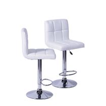 Kit 02 Banquetas Boxbit Confort Madeira Estofada Branca Cromada Kit 02 Banquetas Boxbit Confort Madeira Estofada Branca Cromada