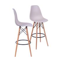 Kit 02 Banquetas Boxbit Dkr Eames Pp Fendi Base Madeira