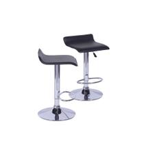 Kit 02 Banquetas Boxbit Wave Madeira Estofada Preta Cromada Kit 02 Banquetas Boxbit Wave Madeira Estofada Preta Cromada