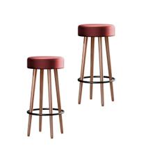 Kit 02 Banquetas Redondas Líbia Corano Telha Kit 02 Banquetas Redondas Líbia Corano Telha