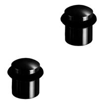 Kit 02 Batedor Amortecedor de Porta Piso Chão Preto Fosco Metal Aluminio Maciço